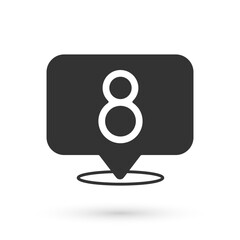 Grey 8 March icon isolated on white background. International Happy Women Day. Vector