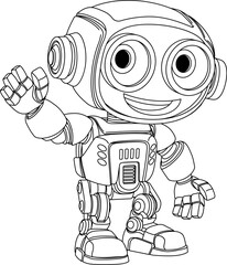 A robot cartoon cute fun alien mascot character man illustrations