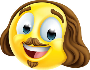 A Shakespeare poet writer emoticon emoji cartoon face icon