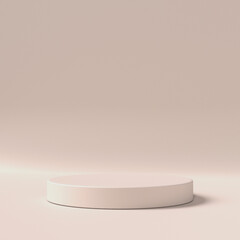 Square beige round 3d podium
