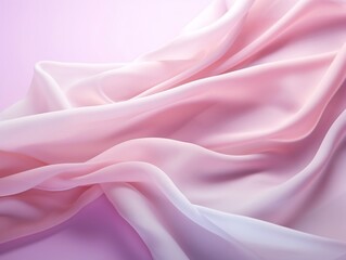 Obraz premium Beautiful silk pastel pink violet white cloth floating flying in the air generative ai