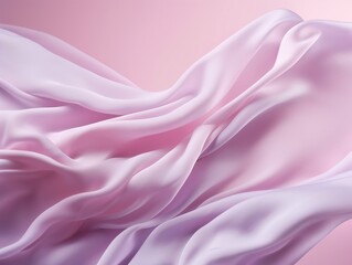 Beautiful silk pastel pink violet white cloth floating flying in the air generative ai
