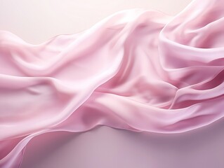 Fototapeta premium Beautiful silk pastel pink violet white cloth floating flying in the air generative ai