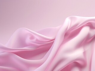 Beautiful silk pastel pink violet white cloth floating flying in the air generative ai