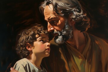 Saint joseph jesus. Generate Ai © nsit0108