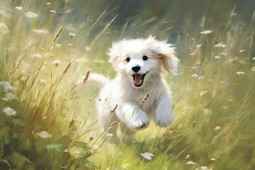 Joyful Meow: Adorable Animals Frolicking in a Meadow with Playful Paws and Furry Friends, Bringing Smiles to All Around, generative AI