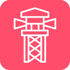 Vector Design Observation Tower Icon Style