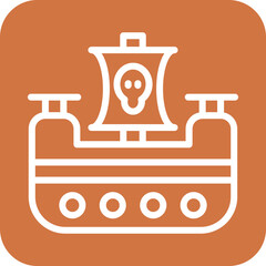 Vector Design Pirate Ship Icon Style