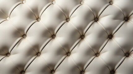 Padded white leather upholster pattern leather texture with buttons generative ai