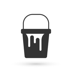 Grey Paint bucket icon isolated on white background. Vector