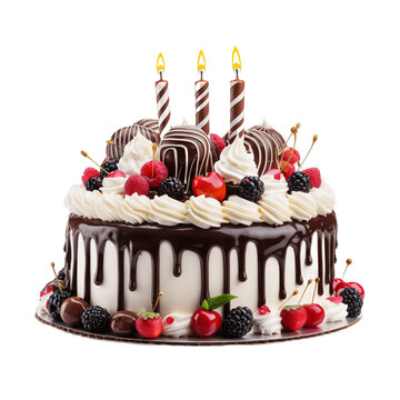 Birthday cake isolated on transparent background 