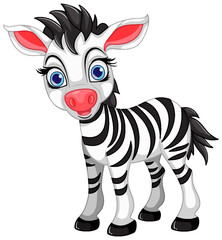 Obraz na płótnie Canvas Cute Zebra cartoon animal character