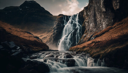 Captivating Beauty of stunning waterfall, majestic, powerful, mesmerizing