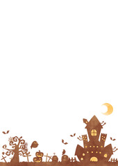 シンプルで可愛いハロウィーンの風景イラスト