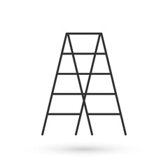 Grey Wooden staircase icon isolated on white background. Vector