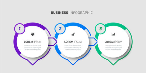 Vector Infographic Label Design Template with Rectangle Icons and 3 Numbers for Presentation