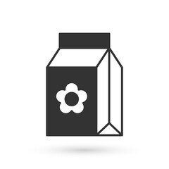 Grey Pack full of seeds of a specific plant icon isolated on white background. Vector