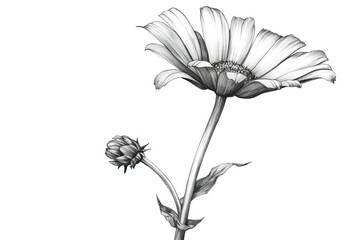 Minimalistic Lines Capturing the Essence of Beauty: Serene Sketches of Blossoms, generative AI