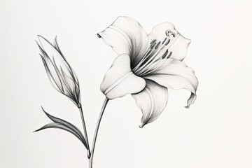 Delicate Blossom Sketches: Capturing Nature's Beauty with Simple Elegance, generative AI