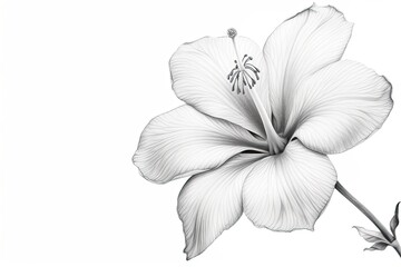 Obraz premium Elegant Simplicity: Serene Sketches of Delicate Blossoms, generative AI
