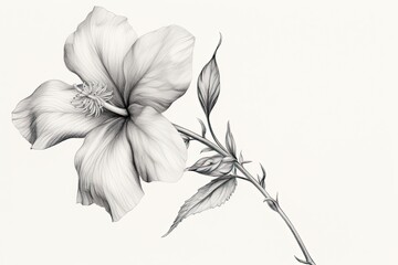 Elegant Simplicity: Serene Sketches of Delicate Blossoms, Capturing the Essence of Beauty., generative AI