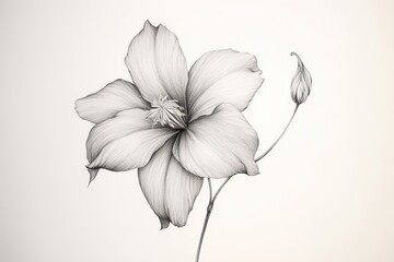 Delicate Blossoms: Capturing the Essence of Beauty with Elegant Simplicity in Serene Sketches, generative AI