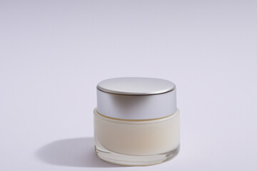cosmetic branding concept  cream bottle, beautiful cosmetic packaging product and blank space for text or for mockup
