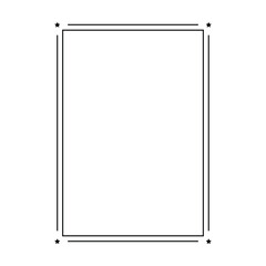 Star frame border vertical abstract outline shape icon for decorative vintage doodle element for design in vector illustration