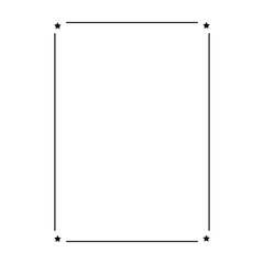 Star frame border vertical abstract outline shape icon for decorative vintage doodle element for design in vector illustration