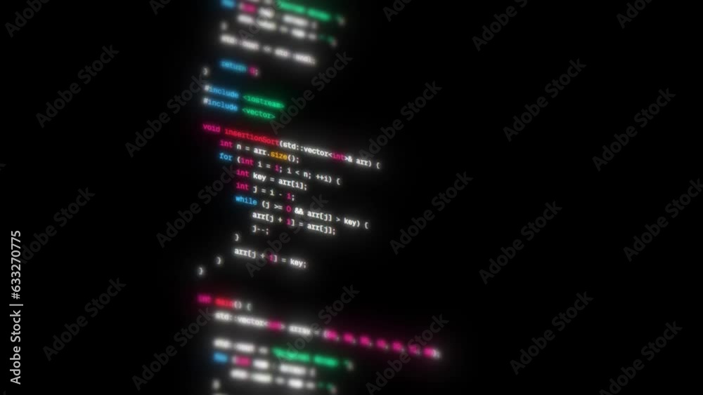 Wall mural color code programmer runs on screen monitor 4k