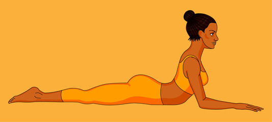 woman in orange uniform doing yoga backbend