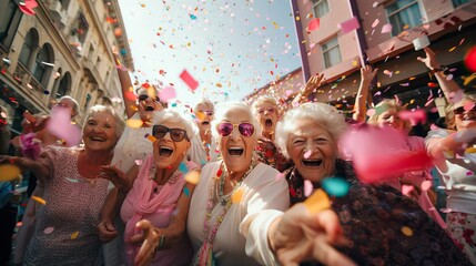 eccentric old people partying, generative ai
