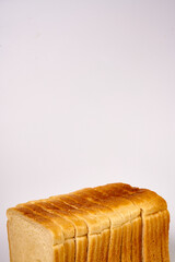 Slices of toast bread on a white background.