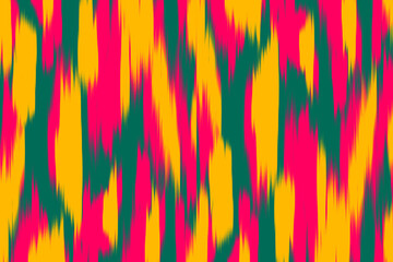 Uzbek ikat pattern and fabric in Uzbekistan. Abstract background for wallpaper, textures, textile, cloth, Uzbekistan fabric