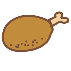 symbol leg fried chicken isolated on background