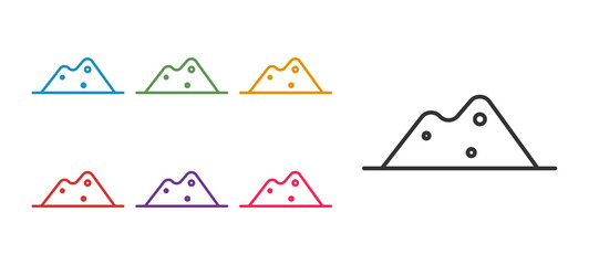 Set line Salt icon isolated on white background. Set icons colorful. Vector