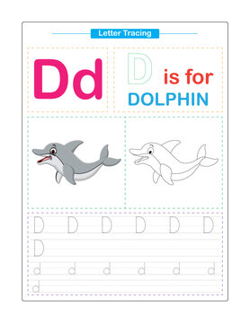 Uppercase and Lowercase. Cute children. Colorful ABC alphabet tracing. Practice worksheet for kids. Learning English vocabulary and handwriting. Letter Trace. Vector illustration