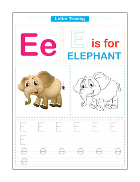 Uppercase and Lowercase. Cute children. Colorful ABC alphabet tracing. Practice worksheet for kids. Learning English vocabulary and handwriting. Letter Trace. Vector illustration