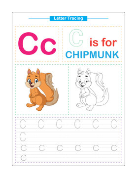 Uppercase and Lowercase. Cute children. Colorful ABC alphabet tracing. Practice worksheet for kids. Learning English vocabulary and handwriting. Letter Trace. Vector illustration