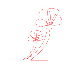 Flower pot one line vector icon Black & White Stock design