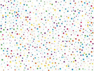 Disco Element. Flying Foil. Rainbow Square Confetti