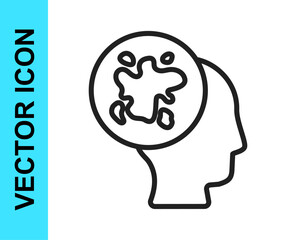 Black line Paint spray icon isolated on white background. Vector