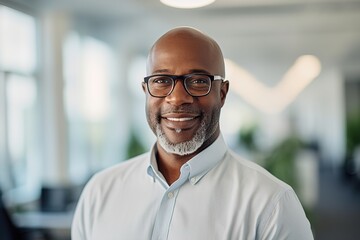 business businessman office mature middle aged meeting man portrait corporate manager black created using generative ai technology