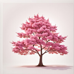 Obraz premium Pink tree isolated on white background