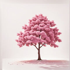 Fototapeta premium Pink tree isolated on white background