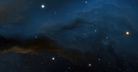 Fototapeta na wymiar Fantasy space nebula. Giant interstellar cloud with stars