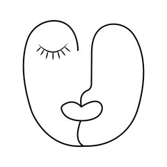 Abstract Face Line Art
