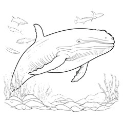 Blue Whale Coloring Pages Drawing For Kid