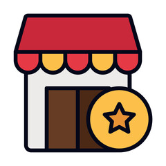 favourite shop filled line icon