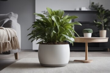 modern living room with plant